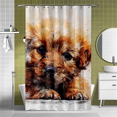 Dog Puppy Animal Art Abstract Shower Curtain 48  X 72  (small)  by Celenk