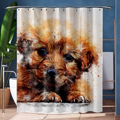 Dog Puppy Animal Art Abstract Shower Curtain 60  X 72  (medium)  by Celenk