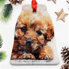 Dog Puppy Animal Art Abstract Bell Ornament (two Sides) by Celenk