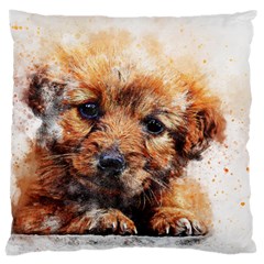 Dog Puppy Animal Art Abstract Large Cushion Case (two Sides) by Celenk