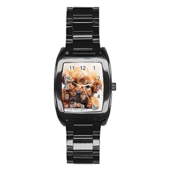 Dog Puppy Animal Art Abstract Stainless Steel Barrel Watch by Celenk