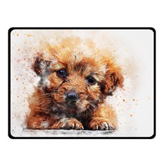 Dog Puppy Animal Art Abstract Double Sided Fleece Blanket (small)  by Celenk