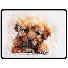 Dog Puppy Animal Art Abstract Double Sided Fleece Blanket (large)  by Celenk