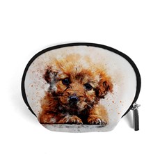 Dog Puppy Animal Art Abstract Accessory Pouches (small)  by Celenk