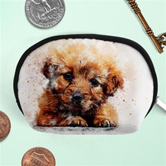 Dog Puppy Animal Art Abstract Accessory Pouches (medium)  by Celenk