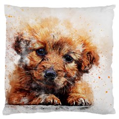 Dog Puppy Animal Art Abstract Large Flano Cushion Case (two Sides) by Celenk