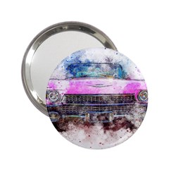 Pink Car Old Art Abstract 2 25  Handbag Mirrors by Celenk