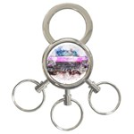 Pink Car Old Art Abstract 3-Ring Key Chains Front