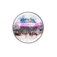 Pink Car Old Art Abstract Hat Clip Ball Marker (10 Pack) by Celenk