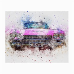 Pink Car Old Art Abstract Small Glasses Cloth by Celenk