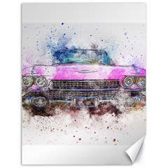 Pink Car Old Art Abstract Canvas 18  X 24   by Celenk