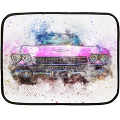 Pink Car Old Art Abstract Double Sided Fleece Blanket (mini)  by Celenk