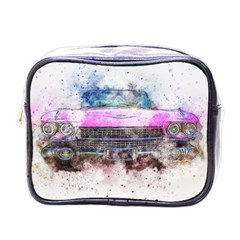 Pink Car Old Art Abstract Mini Toiletries Bags by Celenk