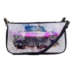 Pink Car Old Art Abstract Shoulder Clutch Bags by Celenk