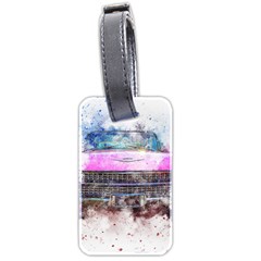 Pink Car Old Art Abstract Luggage Tags (two Sides)