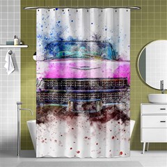 Pink Car Old Art Abstract Shower Curtain 48  X 72  (small)  by Celenk