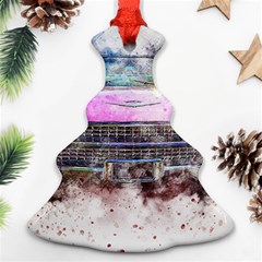 Pink Car Old Art Abstract Christmas Tree Ornament (two Sides) by Celenk