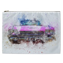 Pink Car Old Art Abstract Cosmetic Bag (xxl)  by Celenk