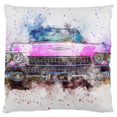 Pink Car Old Art Abstract Standard Flano Cushion Case (one Side) by Celenk