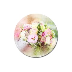 Flowers Bouquet Art Abstract Magnet 3  (round) by Celenk