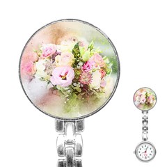 Flowers Bouquet Art Abstract Stainless Steel Nurses Watch by Celenk