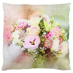 Flowers Bouquet Art Abstract Large Flano Cushion Case (two Sides) by Celenk