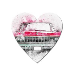 Car Old Car Art Abstract Heart Magnet by Celenk