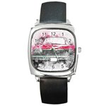 Car Old Car Art Abstract Square Metal Watch Front