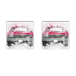 Car Old Car Art Abstract Cufflinks (Square) Front(Pair)