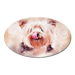 Dog Animal Pet Art Abstract Oval Magnet by Celenk