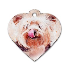 Dog Animal Pet Art Abstract Dog Tag Heart (one Side) by Celenk