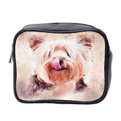 Dog Animal Pet Art Abstract Mini Toiletries Bag 2-side by Celenk