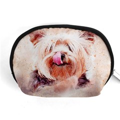 Dog Animal Pet Art Abstract Accessory Pouches (medium)  by Celenk