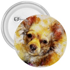 Dog Animal Art Abstract Watercolor 3  Buttons by Celenk