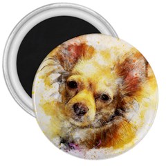 Dog Animal Art Abstract Watercolor 3  Magnets by Celenk