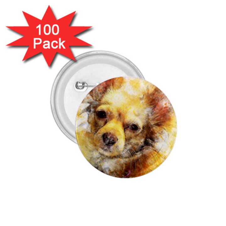 Dog Animal Art Abstract Watercolor 1.75  Buttons (100 pack) 