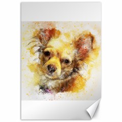 Dog Animal Art Abstract Watercolor Canvas 12  X 18   by Celenk