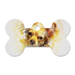 Dog Animal Art Abstract Watercolor Dog Tag Bone (one Side) by Celenk