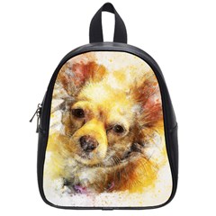 Dog Animal Art Abstract Watercolor School Bag (small) by Celenk