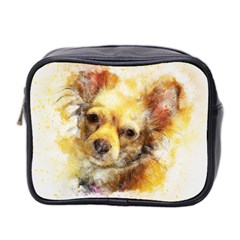 Dog Animal Art Abstract Watercolor Mini Toiletries Bag 2-side by Celenk