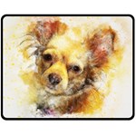 Dog Animal Art Abstract Watercolor Fleece Blanket (Medium)  60 x50  Blanket Front