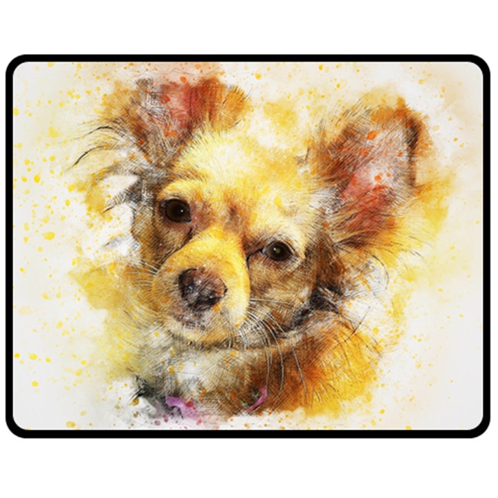 Dog Animal Art Abstract Watercolor Fleece Blanket (Medium) 