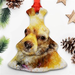 Dog Animal Art Abstract Watercolor Ornament (christmas Tree)  by Celenk