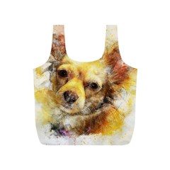 Dog Animal Art Abstract Watercolor Full Print Recycle Bags (s)  by Celenk