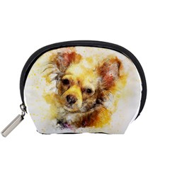 Dog Animal Art Abstract Watercolor Accessory Pouches (small)  by Celenk