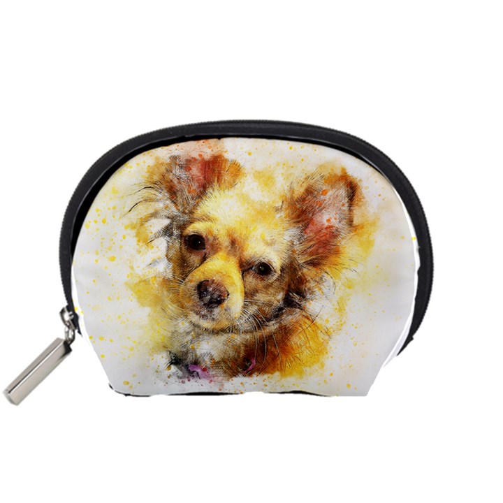 Dog Animal Art Abstract Watercolor Accessory Pouches (Small) 