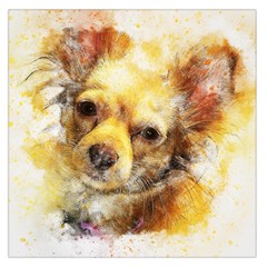 Dog Animal Art Abstract Watercolor Large Satin Scarf (square) by Celenk