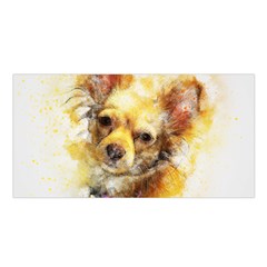 Dog Animal Art Abstract Watercolor Satin Shawl by Celenk