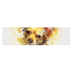 Dog Animal Art Abstract Watercolor Satin Scarf (oblong) by Celenk