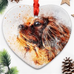 Dog Animal Pet Art Abstract Ornament (heart) by Celenk